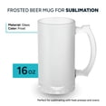 thumbnail image 3 of Sketch Lab Frosted Beer Sublimation Mugs 16 OZ. Set of 12 Personalized Glass Mugs with Handles, 3 of 5