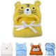 thumbnail image 3 of ZHAOCHENG Toalla con capucha para bebé, manta de baño, poncho de forro polar coral suave, adecuado para recién nacidos, niñas y niños, bata de baño con orejas, hipoalergénica, tigre amarillo, 3 of 4