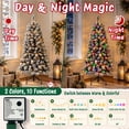 thumbnail image 5 of Moonsun 5ft Pre-Lit Flocked Christmas Tree, Big Pine Needle Tips & 400 PVC, Full Artificial Tree with 150 Warm White & Multicolor Lights,Metal Stand for Home Office Holiday Decor, 5 of 8