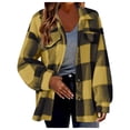 thumbnail image 1 of Kcodviy Women's Plus Size Casual Fleece Jacket Juniors Color Block Feece Jacket Fossa Jacket Button Down Loose Blouse Light Womens Jacket Warm Coat, 1 of 5