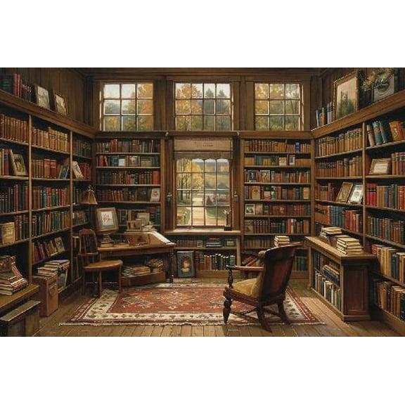 300 Piece Jigsaw Puzzle Charles Wysocki - The Bookstore - Jigsaw for Active Thinking Party Entertainment,Challenging and Stimulating Puzzle Game,Funny Gifts