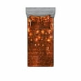 thumbnail image 2 of Ambesonne Abstract Fitted Sheet & Pillow Sham Set, Vivid Dots Mosaic, Queen, Dark Orange Orange, 2 of 3