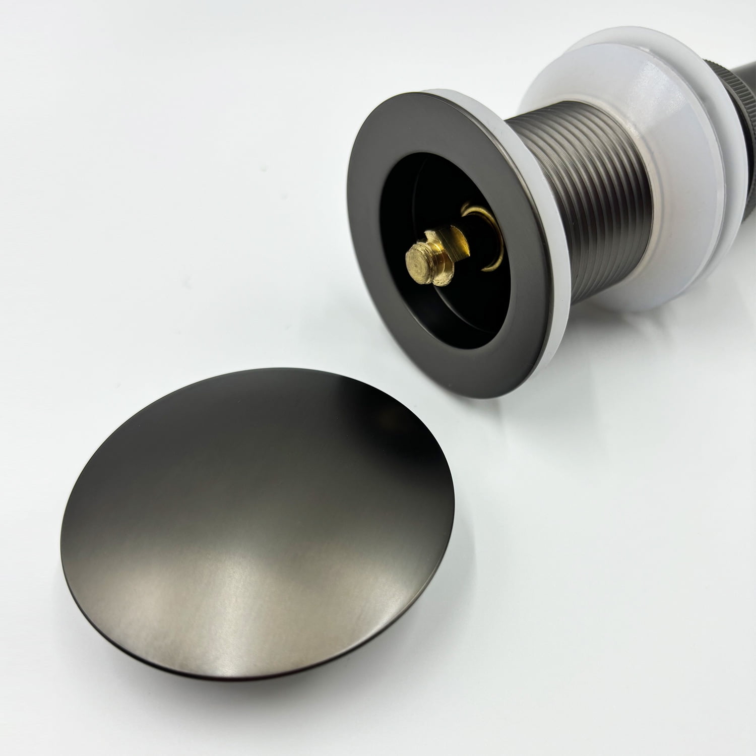 Bathroom Sink Drain without Overflow, Vessel Sink Lavatory Vanity Pop Up Drain Stopper, 304 Stainless Steel