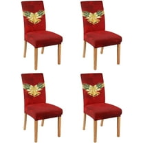 Christmas Chair Covers Set of 4, Christmas Decorations Stretch Removable Washable Dining Room Chair Protector Slipcovers for Xmas Decor Holiday Party Home Decoracion De Navidad (Christmas 4, 4 PCS)
