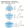 thumbnail image 3 of HLONK 1set  Ramen bowl  Ramen Cooker Noodles bowl set Microwave oven Safe Noodle with spoon Chopsticks fork University College Dorm Room Essentials for girls and boys Black  Beige color 2, 3 of 7