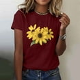 thumbnail image 2 of Jamicy Womens Tshirts Gift for Women Women's Vintage Floral T Shirt Boho Wildflower Graphic Loose Tees Short Sleeve Casual Tops, 2 of 5