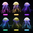 thumbnail image 3 of Adornos artificiales para acuario de medusas de 6 piezas, decoración para acuario, decoración de silicona artificial con efecto brillante para pecera, paisaje para acuario, 3 of 5