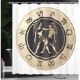 thumbnail image 3 of Ambesonne Zodiac Gemini Shower Curtain, Circle and Twins, 69"Wx84"L, Sand Brown Black White, 3 of 4