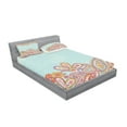 thumbnail image 2 of Ambesonne Floral Fitted Sheet & Pillow Sham Set, Hand Drawn Retro Paisley, Full, Multicolor, 2 of 2