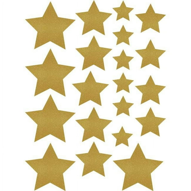Teacher Created Resources TCR8868-3 Gold Shimmer Stars Accents - Assorted Sizes - Pack of 3