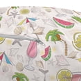 thumbnail image 3 of Summer Pouf Cover with Zipper, Pastel Colorful Themed Pattern with Watermelon Palm Lemon Umbrella, Soft Decorative Fabric Unstuffed Case, 30" W X 17.3" L, Pale Eggshell Multicolor, by Ambesonne, 3 of 5