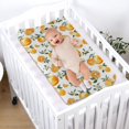 thumbnail image 4 of Baby Watercolor Oranges Changing Pad Covers Vintage Orange Fruits Floral Leaves Diaper Change Table Sheets for Boy Girl Soft Stretch Baby Changing Table Mats 32''x16'', 4 of 6