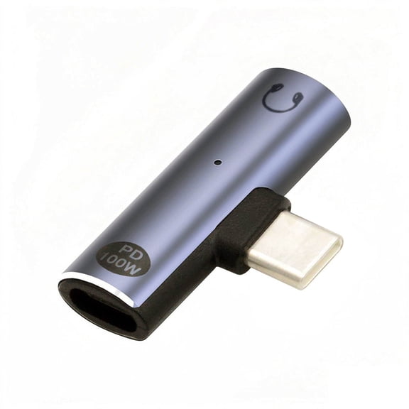 JSER USB-C Type-C to 3.5mm Audio DAC AUX Music 16bit 48kHz & 100W PD Power Adapter for Laptop Tablet Phone
