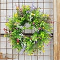 thumbnail image 3 of Gift for Her Matoen Spring Wreaths for Front Door Outside Welcome Summer Flower Plant Immortal Flower 17.7 Inch, 3 of 5