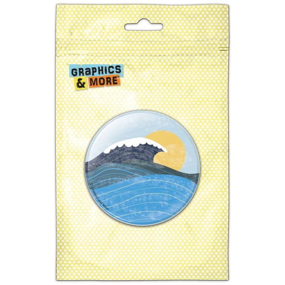 Waves Rolling Sunshine Ocean Pinback Button Pin Badge