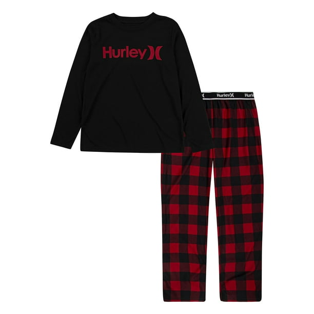 Hurley Boys Pajama Set Gym Red Checkered 4 Walmart