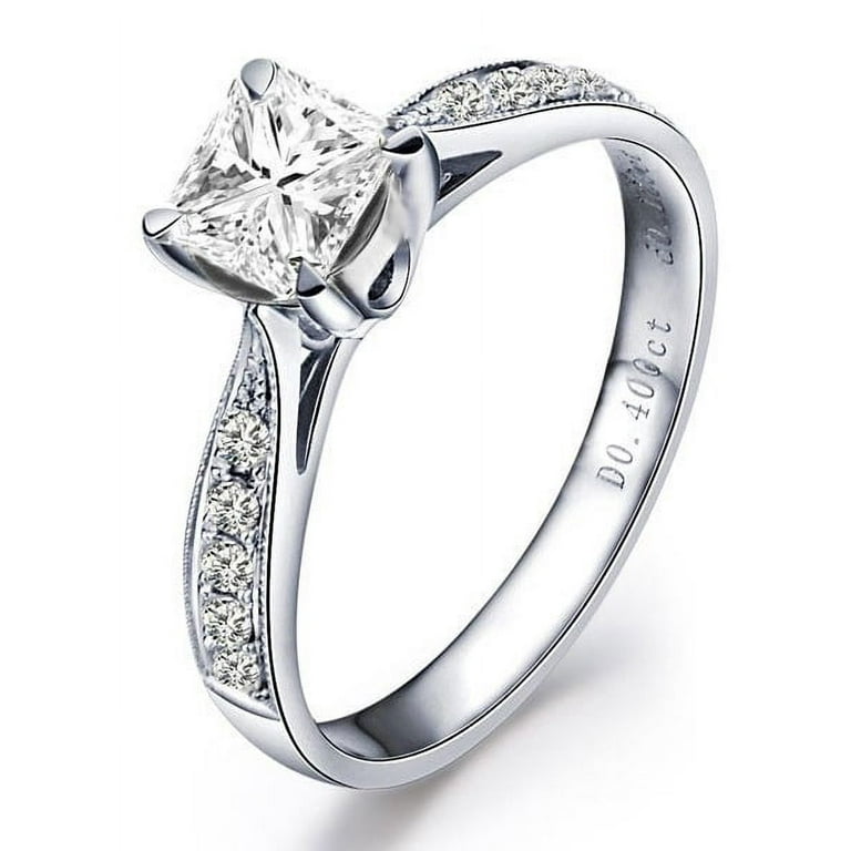 Splendid Cheap Engagement Ring 1.00 Carat Princess Cut Diamond on