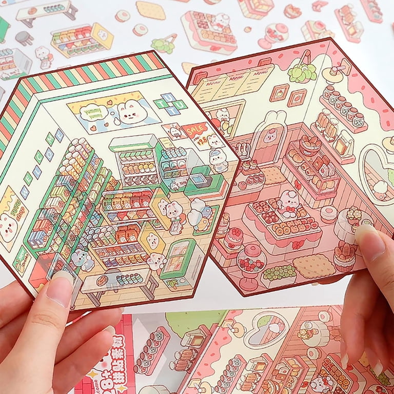 Kit De 20 Scènes D'autocollants 3D à Superposer - Livre D'autocollants PET Avec Pince à épiler - Loisir Créatif Pour Adultes Et Enfants