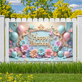 thumbnail image 5 of Floral Theme Birthday Banner Pastel Colors Balloon Decoration Happy Birthday Design for Kids Party Indoor Celebration, 5 of 7