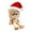 A, variant on Cadancy Shaking Wooden Man Figurine Christmas with 12Pcs Magnetic Expressions Christmas Funny Handmade Shak Feet Woodens Doll Cars Ornaments Desktop Home Decoration(Santa Hat)