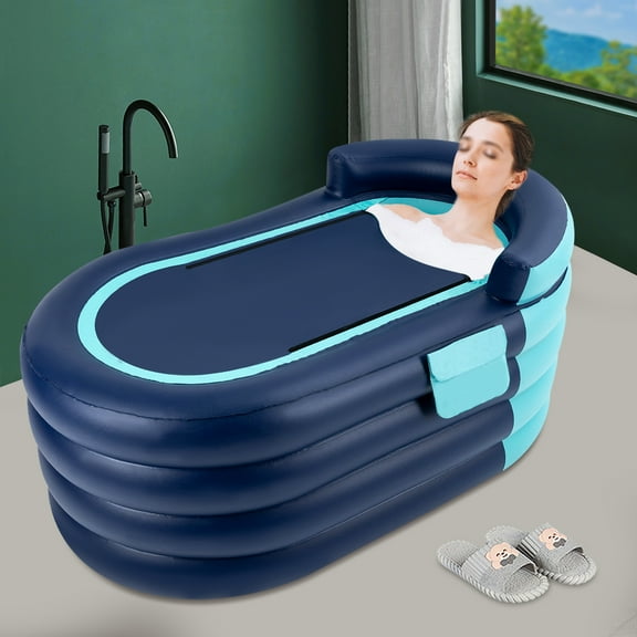 1.4m Inflatable Adult Bathtub PVC Spa Warm Blow Up Foldable Bath Tub Portable for Family Bathroom, Outdoor Travel