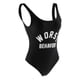 thumbnail image 1 of Bañador Monokini de 1 pcs con eslogan de comportamiento /negro para mujeres y niñas Salvador Traje de baño de mujer Onepiece, 1 of 8