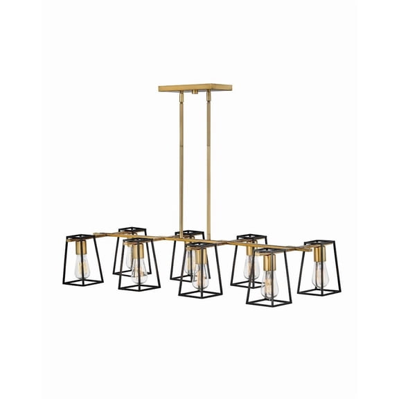 35168HB Hinkley Lighting Filmore - Eight Light Linear Chandelier in Transitional-Industrial Style - 16 Inches Wide by 7.5 Inches High