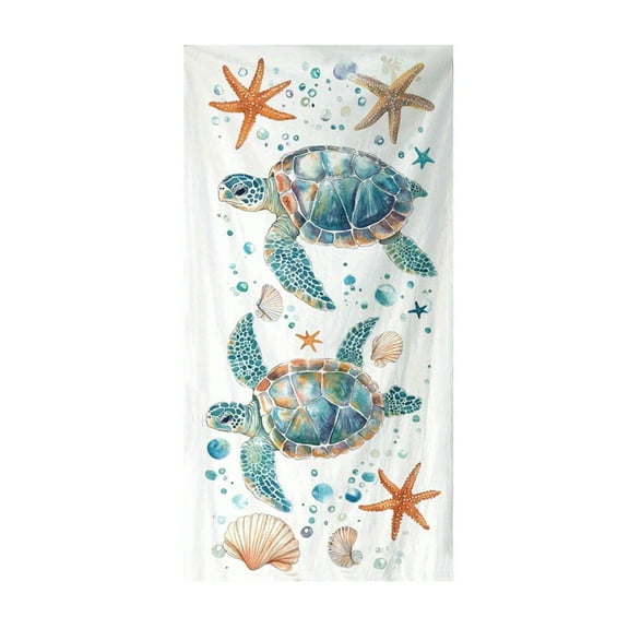 Taotanxi 30" x 60" Beach Towel - Large Sea Turtle Print - Microfiber Bath Towel for Women, Girls, Kids, Men - Oversized Pool and Swimming Drying Towel - Big & Super Soft Plush Cotton Throw Towel