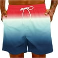 thumbnail image 6 of Flash Picks HOOMEUMY Men's Summer Gradient Color Swim Trunks Quick Dry Beach Shorts Bathing Suit with Drawstring Mesh Lining Board Shorts Multicolor 40, 6 of 9