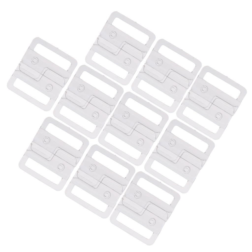 10 Pieces Clear/White Useful Bra Strap Clips Hook Slider Buckle ...