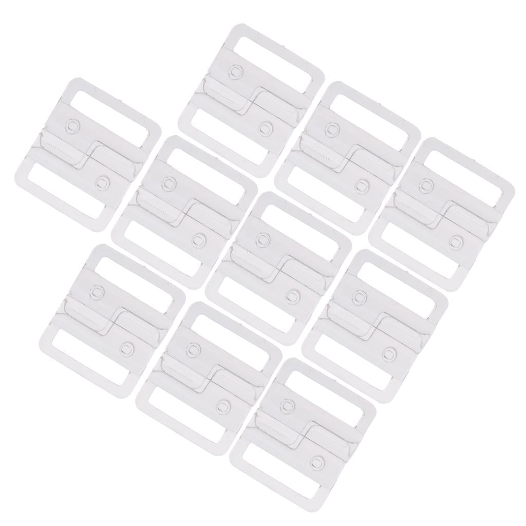 10 Pieces Clear/White Useful Bra Strap Clips Hook Slider Buckle