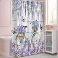 thumbnail image 5 of Shower Curtain Purple Vintage Floral Shower Curtains for Bathroom Decor, Waterproof Polyester Shower Curtain Set with Hooks, Small Stall Size 36" x 72" White Wood Grain, 5 of 9