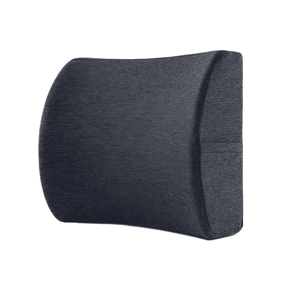 Ergonomic Memory Foam Lumbar Support Pillow for Office Chair & Car - Breathable French Terry Back Cushion with Straps & Pocket for Driving, Desk, Home