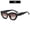 C3-Black Frame Double Tea Tint Lenses, variant on Unique street style cat-eye versatile retro trendy sunglasses, new European and American sun protection outdoor fashion sunglasses, stylish and versatile