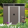 thumbnail image 3 of CarButler 6x5ft Metal Outdoor Storage Shed with Window and Transparent Plate, Lockable Sliding Doors for Garden Backyard Patio Lawn Gray, 3 of 7