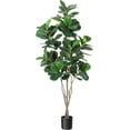 thumbnail image 3 of Artificial Tree, Faux Fiddle Leaf Fig Tree, 6ft Tall Ficus Tree Artificial for Home Decor, Fake Lyrata Fig Plants Green Tree with Pot for Indoor Outdoor Home Office Living Room Bathroom Decor, 3 of 7