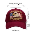 thumbnail image 3 of USA 250th Anniversary Hat, Official Commemorative “America 250” Baseball Cap with Flag, Patriotic Hat for Men & Women, 3 of 9
