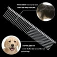 thumbnail image 3 of 2/1PCS Dog Grooming Comb Pet Dog Combs With Rounded Ends Stainless Steel Teeth Cat Comb For Knots Mats & Loose Hair Removal Dematting Tool For Small Medium & Large Pets, 3 of 5