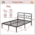 thumbnail image 2 of Maenizi Metal Platform King Bed Frame with Headboard, 14 inch No Box Spring Needed Heavy Duty Steel Slat Mattress Foundation/Easy Assembly/Noise Free/Black, 2 of 6