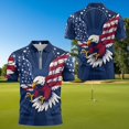 thumbnail image 4 of Aplkyhs Matching Golf Shirts for Couple American Flag Eagle Lightweight Quarter Zip Mens Hawaiian Shirt Golf Accessories for Men Machine Washable Quick Dry Suitable for Golf, 4 of 6