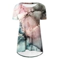 thumbnail image 5 of Fesfesfes Woman Tops Women's Summer Round Neck Loose Tops Casual Print Short Sleeve Blouse Womens Short Sleeve Workout Tops 8(L), 5 of 5