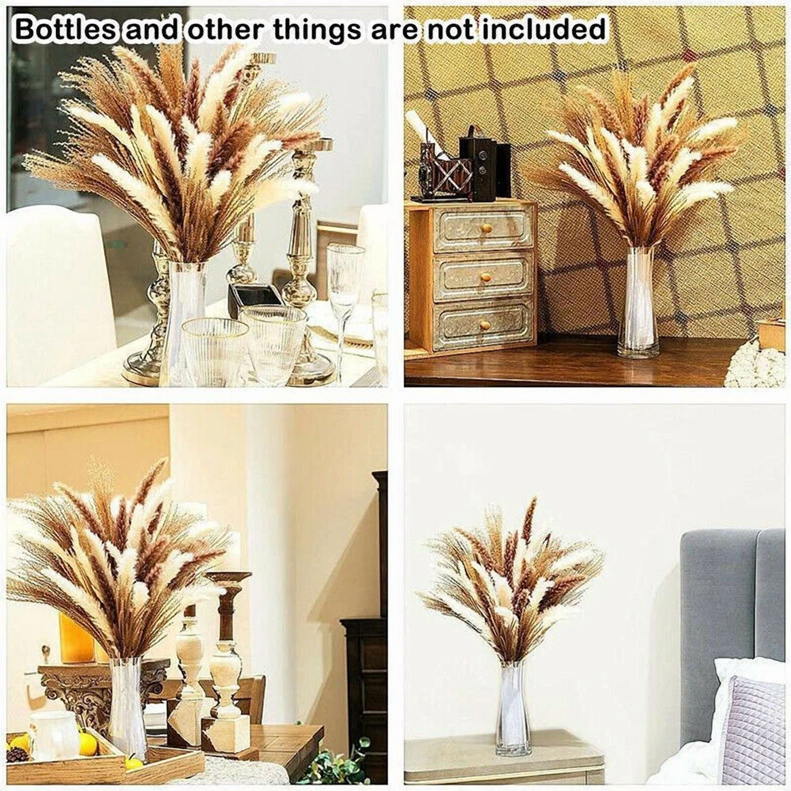 CIRCLE- 60 Pcs Pampas Grass Natural Dried Reed Flower Bunch Home Wedding Decor Bouquets