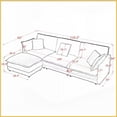 thumbnail image 5 of Modern Towel Fabric L-Shaped Sectional Sofa – 4 Seater Convertible with Ottoman for Living Room, 5 of 11