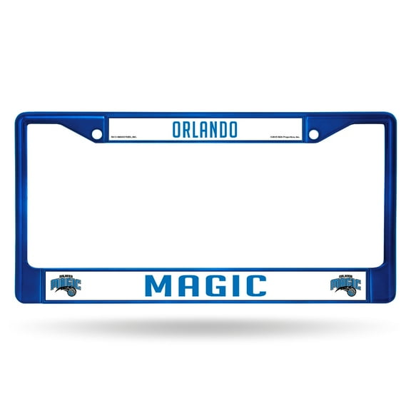 Orlando Basketball Magic Chrome Metal (Blue Painted) License Plate Frame
