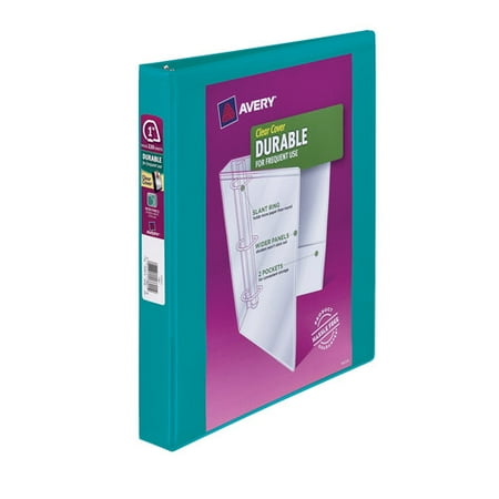 avery 1 durable clear cover binder teal walmart com
