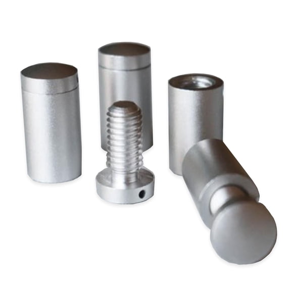 Mix Panel Sign Standoffs Screw Mount System for Large Sign Panels – Wall Mount in Silver – 4 Pack (Silver, 18/18)