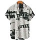 thumbnail image 5 of Camisa retro de manga corta para hombre, periódicos antiguos impresos en 3D, diseño de botones informal y moderno para ropa de calle y hogar, 5 of 5