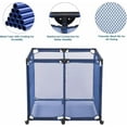 thumbnail image 3 of Large Mesh Pool Storage Bin Netting Organizer 36" L x24 W x 35" H Rolling Storage Cart with Extended Sturdy Connector & Metal Frame Organizer for Float Goggles Container, Backyard Garage, Blue, 3 of 18