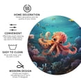 thumbnail image 3 of Lsque Underwater Plant Octopus Pattern 4" Drink Coasters Set of 4, PVC Leather Absorbent Coasters, Table Coaster Set Decorative Coffee Cup Coasters Housewarming Gift -Round Shape, 3 of 6