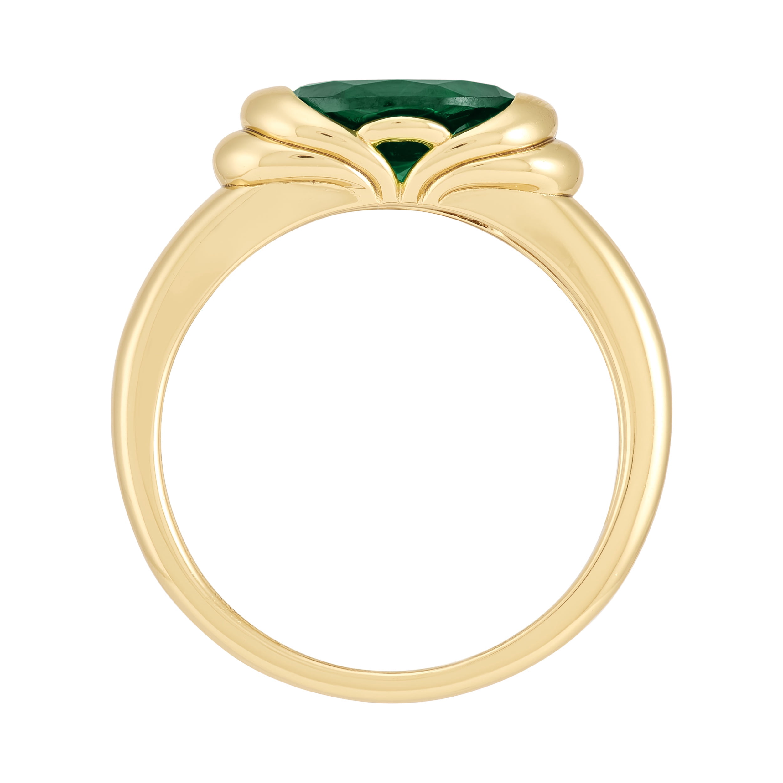 Brilliance Fine Jewelry Oval Simulated Emerald Ring in 14KT Gold Plated Sterling Silver